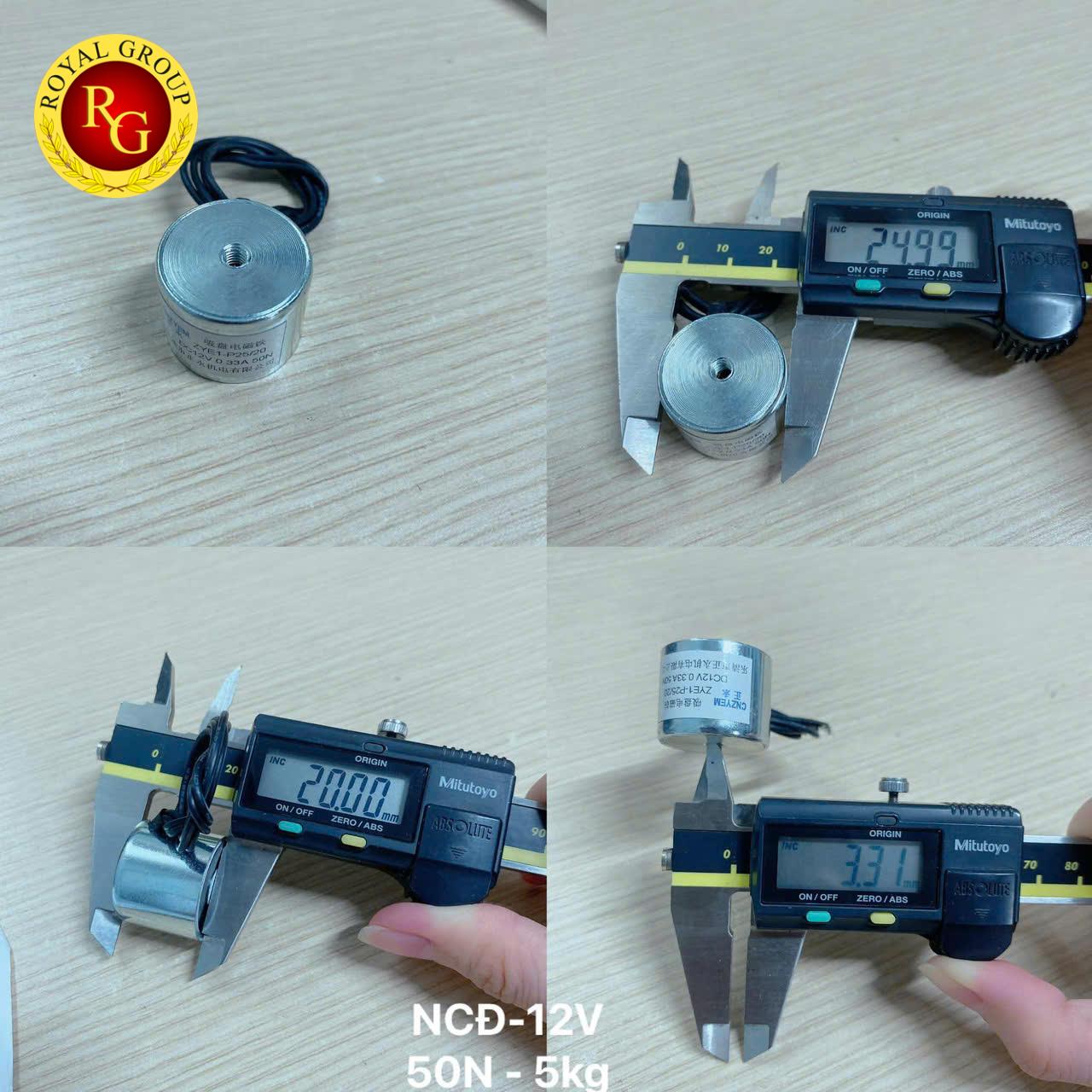 NAM CHÂM ĐIỆN 50N – 5KG | 25/20mm 24(12)V DC