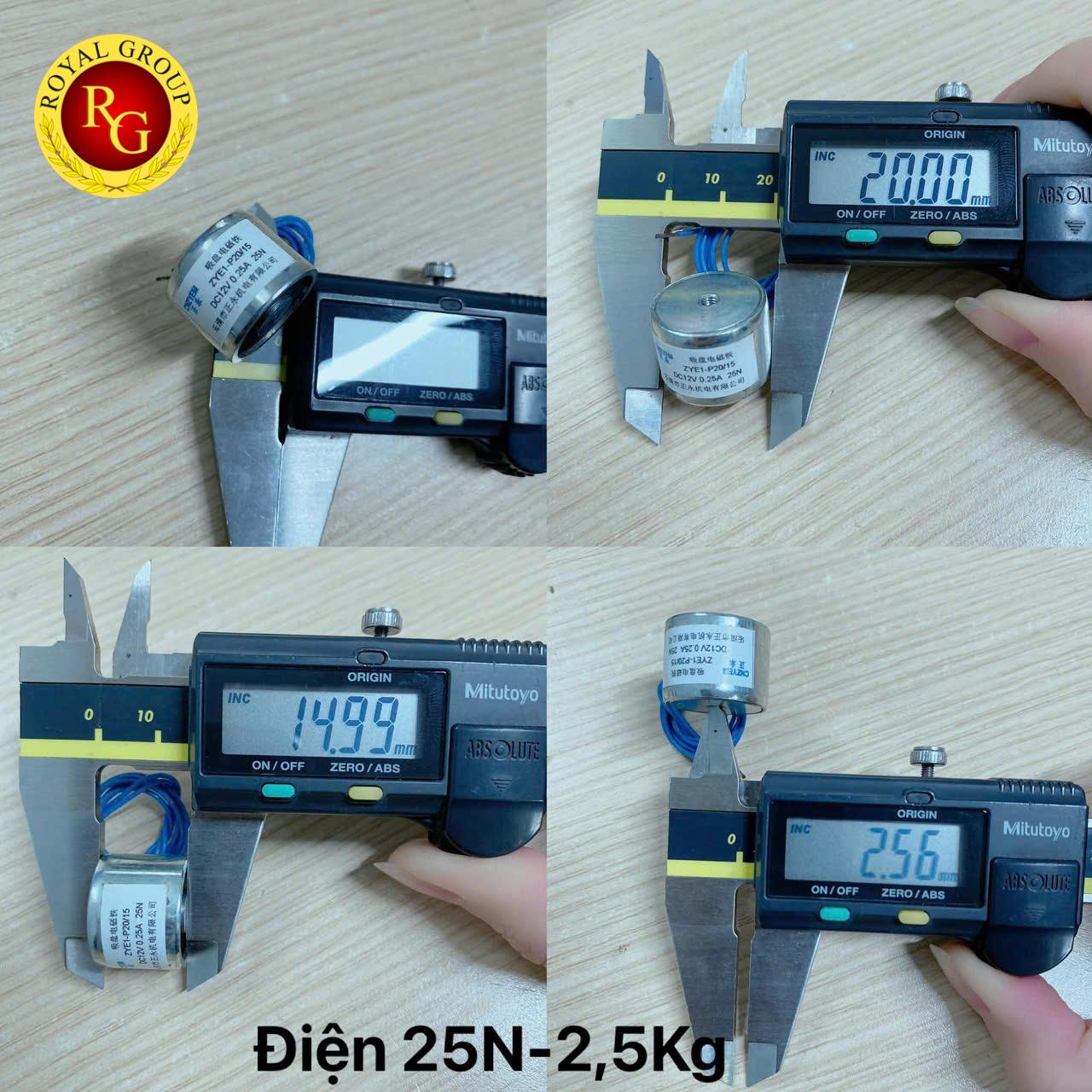 NAM CHÂM ĐIỆN 25N – 2.5KG | 20/15mm 24(12)V DC