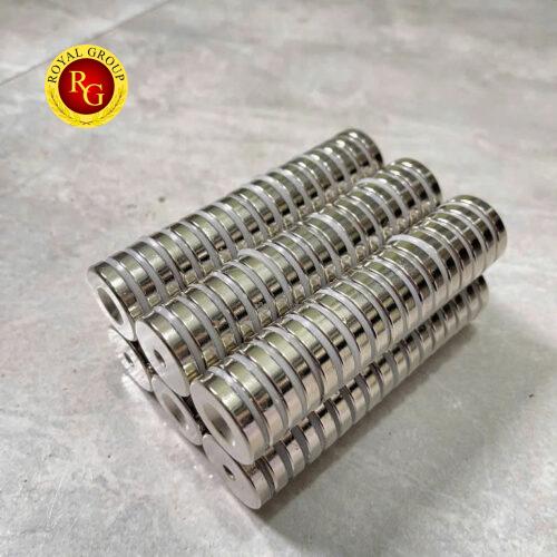 Nam châm đất hiếm 25x5mm lỗ vát 5mm